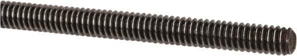 Value Collection - 1/4-20 UNC (Coarse), 3' Long, Alloy Steel Threaded Rod - Plain Finish, Right Hand Thread - USA Tool & Supply