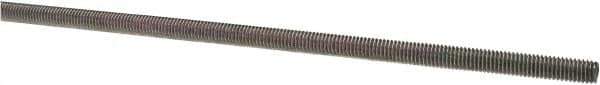 Value Collection - #10-32 UNF (Fine), 3' Long, Low Carbon Steel Threaded Rod - Zinc-Plated Finish, Right Hand Thread - USA Tool & Supply