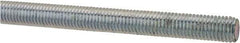 Made in USA - 1/4-28 UNF (Fine), 3' Long, Low Carbon Steel Threaded Rod - Zinc-Plated Finish, Right Hand Thread - USA Tool & Supply