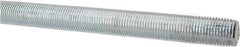 Made in USA - 1/2-20 UNF (Fine), 3' Long, Low Carbon Steel Threaded Rod - Zinc-Plated Finish, Right Hand Thread - USA Tool & Supply