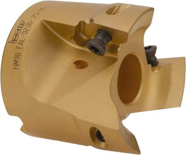 Iscar - 3 Inserts, 2" Cut Diam, 3/4" Arbor Diam, 0.622" Max Depth of Cut, Indexable Square-Shoulder Face Mill - 0/90° Lead Angle, 1-3/4" High, HM90 APCR 1605... Insert Compatibility, Series HM90 - USA Tool & Supply