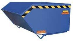 Vestil - 6,000 Lb Load Capacity, 1 1/2 Cu Yd, Steel Self-Dumping Hopper - 48-7/8" Wide x 51-13/16" Long x 40-1/4" High, Powder Coat Blue - USA Tool & Supply