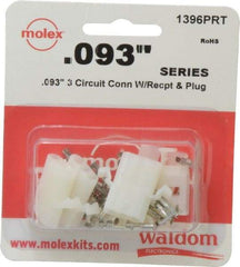 Molex - 3 Circuit, 3 AWG, 0.093 Inch Pin Diameter, Modular Receptacle Plug Connector Package - RoHS Compliant - USA Tool & Supply