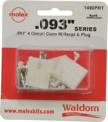 Molex - 4 Circuit, 4 AWG, 0.093 Inch Pin Diameter, Modular Receptacle Plug Connector Package - RoHS Compliant - USA Tool & Supply