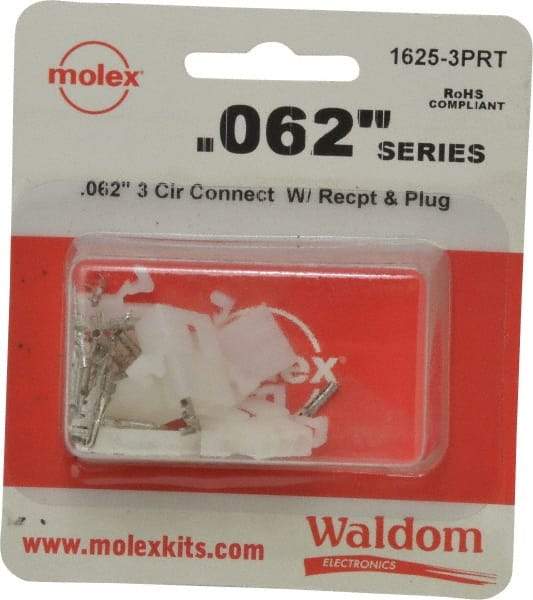Molex - 3 Circuit, 3 AWG, 0.062 Inch Pin Diameter, Modular Receptacle Plug Connector Package - RoHS Compliant - USA Tool & Supply