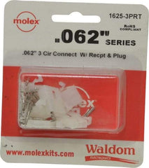 Molex - 3 Circuit, 3 AWG, 0.062 Inch Pin Diameter, Modular Receptacle Plug Connector Package - RoHS Compliant - USA Tool & Supply