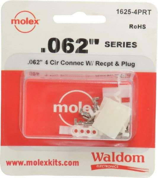 Molex - 4 Circuit, 4 AWG, 0.062 Inch Pin Diameter, Modular Receptacle Plug Connector Package - RoHS Compliant - USA Tool & Supply