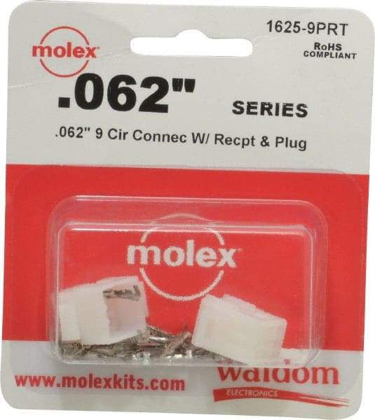 Molex - 9 Circuit, 9 AWG, 0.062 Inch Pin Diameter, Modular Receptacle Plug Connector Package - RoHS Compliant - USA Tool & Supply