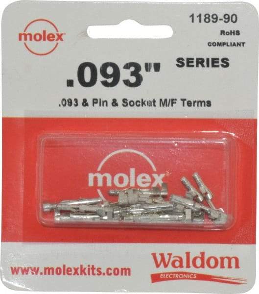 GC/Waldom - 14 to 20 AWG, 0.093 Inch Pin Diameter, Modular Receptacle Plug Connector Package - RoHS Compliant - USA Tool & Supply