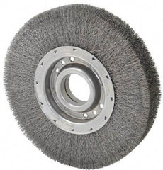Osborn - 10" OD, 2" Arbor Hole, Crimped Steel Wheel Brush - 2" Face Width, 2-1/8" Trim Length, 0.01" Filament Diam, 3,600 RPM - USA Tool & Supply
