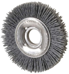 Osborn - 4" OD, 5/8" Arbor Hole, Crimped Nylon Wheel Brush - 1/2" Face Width, 5/8" Trim Length, 20,000 RPM - USA Tool & Supply