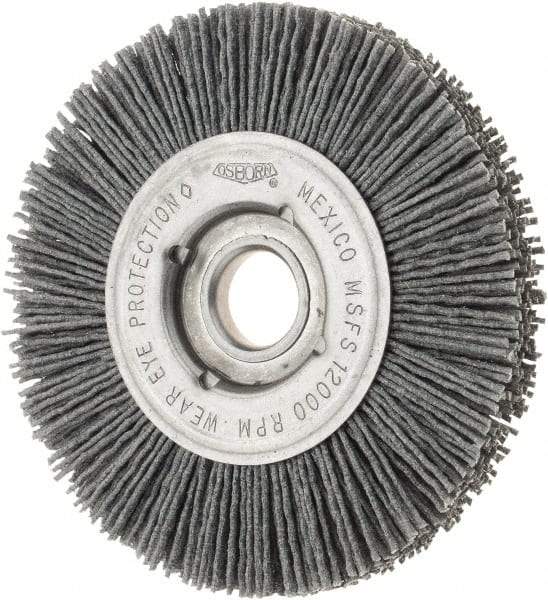 Osborn - 4" OD, 5/8" Arbor Hole, Crimped Nylon Wheel Brush - 5/8" Face Width, 3/4" Trim Length, 12,000 RPM - USA Tool & Supply