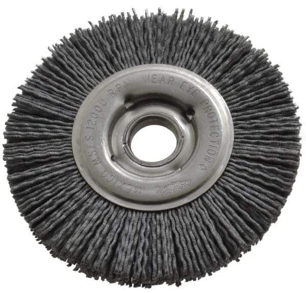 Osborn - 4" OD, 5/8" Arbor Hole, Crimped Nylon Wheel Brush - 5/8" Face Width, 3/4" Trim Length, 12,000 RPM - USA Tool & Supply