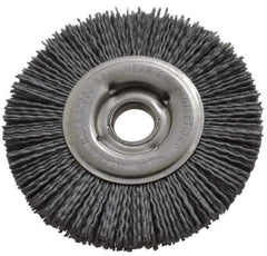 Osborn - 4" OD, 5/8" Arbor Hole, Crimped Nylon Wheel Brush - 5/8" Face Width, 3/4" Trim Length, 12,000 RPM - USA Tool & Supply