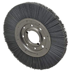 Osborn - 10" OD, 2" Arbor Hole, Crimped Nylon Wheel Brush - 1" Face Width, 2-1/16" Trim Length, 3,600 RPM - USA Tool & Supply