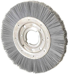 Osborn - 10" OD, 2" Arbor Hole, Crimped Nylon Wheel Brush - 1" Face Width, 2-1/16" Trim Length, 3,600 RPM - USA Tool & Supply