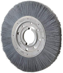 Osborn - 10" OD, 2" Arbor Hole, Crimped Nylon Wheel Brush - 1" Face Width, 2-1/16" Trim Length, 3,600 RPM - USA Tool & Supply