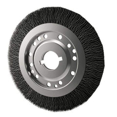 Osborn - 12" OD, 2" Arbor Hole, Crimped Nylon Wheel Brush - 1" Face Width, 2-1/8" Trim Length, 3,000 RPM - USA Tool & Supply