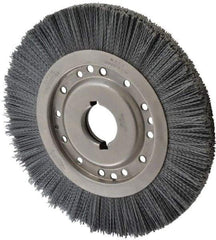 Osborn - 12" OD, 2" Arbor Hole, Crimped Nylon Wheel Brush - 1" Face Width, 2-1/8" Trim Length, 3,000 RPM - USA Tool & Supply