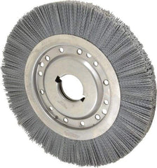 Osborn - 12" OD, 2" Arbor Hole, Crimped Nylon Wheel Brush - 1" Face Width, 2-1/8" Trim Length, 3,000 RPM - USA Tool & Supply