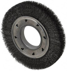 Osborn - 6" OD, 2" Arbor Hole, Crimped Steel Wheel Brush - 7/8" Face Width, 1" Trim Length, 0.008" Filament Diam, 6,000 RPM - USA Tool & Supply