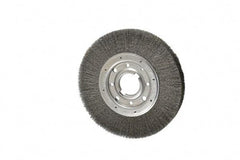 Osborn - 10" OD, 2" Arbor Hole, Crimped Steel Wheel Brush - 1-1/4" Face Width, 2" Trim Length, 0.008" Filament Diam, 3,600 RPM - USA Tool & Supply