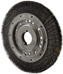 Osborn - 12" OD, 2" Arbor Hole, Crimped Steel Wheel Brush - 1-1/4" Face Width, 1-7/8" Trim Length, 0.02" Filament Diam, 3,000 RPM - USA Tool & Supply