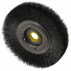 Osborn - 4" OD, 1/2 & 5/8" Arbor Hole, Crimped Steel Wheel Brush - 5/8" Face Width, 13/16" Trim Length, 0.006" Filament Diam, 6,000 RPM - USA Tool & Supply