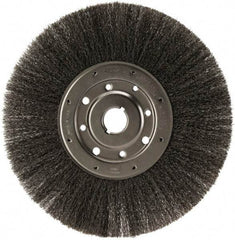 Osborn - 12" OD, 1-1/4" Arbor Hole, Crimped Steel Wheel Brush - 1/2" Face Width, 3" Trim Length, 0.0104" Filament Diam, 3,000 RPM - USA Tool & Supply