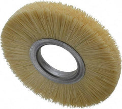 Osborn - 6" OD, 2" Arbor Hole, Crimped Natural Fiber Wheel Brush - 17/32" Face Width, 1-5/8" Trim Length, 6,000 RPM - USA Tool & Supply
