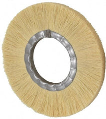 Osborn - 8" OD, 3-1/4" Arbor Hole, Crimped Natural Fiber Wheel Brush - 17/32" Face Width, 1-7/8" Trim Length, 4,800 RPM - USA Tool & Supply