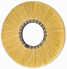 Osborn - 12" OD, 4-1/4" Arbor Hole, Crimped Natural Fiber Wheel Brush - 17/32" Face Width, 3-3/8" Trim Length, 3,600 RPM - USA Tool & Supply