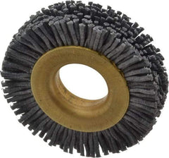 Osborn - 1-1/2" OD, 1/2" Arbor Hole, Crimped Nylon Wheel Brush - 1/4" Face Width, 1/4" Trim Length, 20,000 RPM - USA Tool & Supply