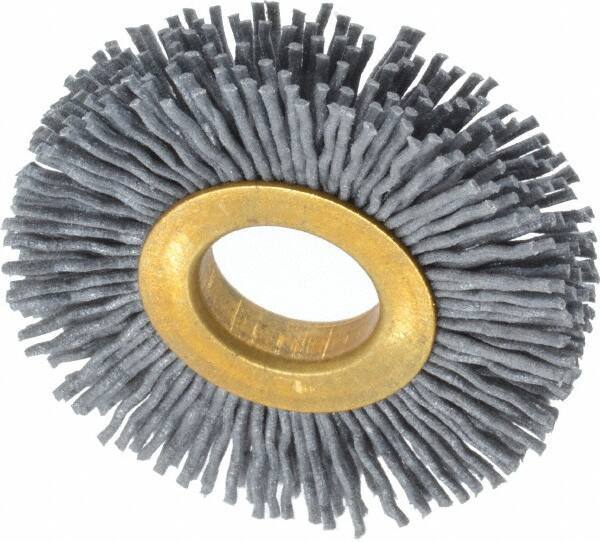 Osborn - 2" OD, 5/8" Arbor Hole, Crimped Nylon Wheel Brush - 3/8" Face Width, 7/16" Trim Length, 15,000 RPM - USA Tool & Supply
