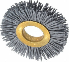 Osborn - 2" OD, 5/8" Arbor Hole, Crimped Nylon Wheel Brush - 3/8" Face Width, 7/16" Trim Length, 15,000 RPM - USA Tool & Supply