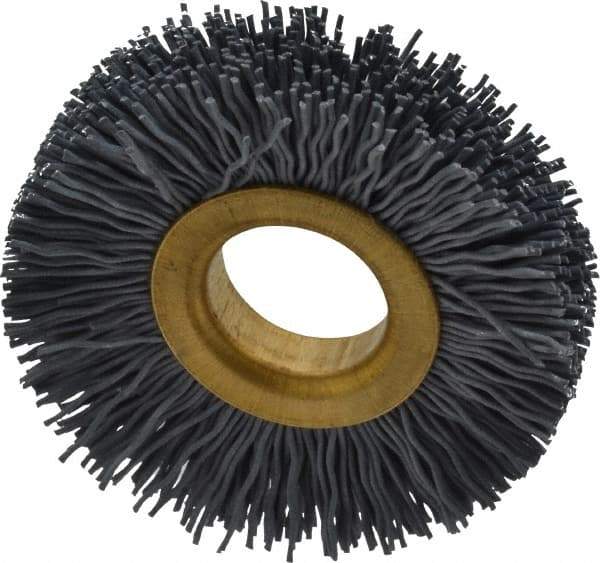 Osborn - 2" OD, 5/8" Arbor Hole, Crimped Nylon Wheel Brush - 3/8" Face Width, 7/16" Trim Length, 15,000 RPM - USA Tool & Supply