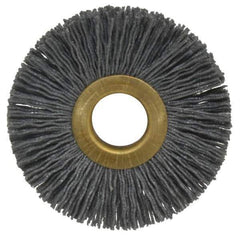 Osborn - 2-1/2" OD, 5/8" Arbor Hole, Crimped Nylon Wheel Brush - 3/8" Face Width, 11/16" Trim Length, 15,000 RPM - USA Tool & Supply