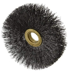 Osborn - 3" OD, 1/2" Arbor Hole, Crimped Steel Wheel Brush - 1/4" Face Width, 1" Trim Length, 0.008" Filament Diam, 20,000 RPM - USA Tool & Supply