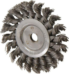 Osborn - 3" OD, 3/8" Arbor Hole, Knotted Steel Wheel Brush - 3/8" Face Width, 5/8" Trim Length, 0.02" Filament Diam, 25,000 RPM - USA Tool & Supply