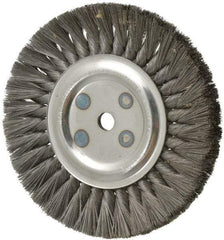 Osborn - 8" OD, 5/8" Arbor Hole, Knotted Steel Wheel Brush - 5/8" Face Width, 1-11/16" Trim Length, 0.0118" Filament Diam, 8,500 RPM - USA Tool & Supply