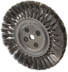 Osborn - 8" OD, 5/8" Arbor Hole, Knotted Steel Wheel Brush - 5/8" Face Width, 1-11/16" Trim Length, 0.014" Filament Diam, 8,500 RPM - USA Tool & Supply