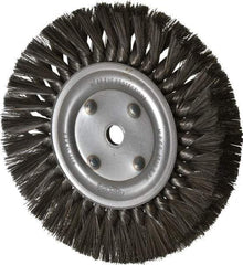 Osborn - 8" OD, 5/8" Arbor Hole, Knotted Steel Wheel Brush - 5/8" Face Width, 1-11/16" Trim Length, 0.016" Filament Diam, 8,500 RPM - USA Tool & Supply