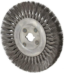 Osborn - 10" OD, 1-1/4" Arbor Hole, Knotted Steel Wheel Brush - 5/8" Face Width, 2-1/4" Trim Length, 0.014" Filament Diam, 4,500 RPM - USA Tool & Supply