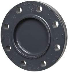 Value Collection - 4" Pipe, 9" OD, PVC Blind Pipe Flange - Schedule 80, Gray - USA Tool & Supply