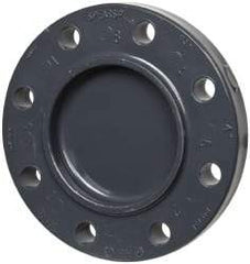 Value Collection - 4" Pipe, 9" OD, PVC Blind Pipe Flange - Schedule 80, Gray - USA Tool & Supply