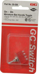 GC/Waldom - 4PDT Miniature On-On Toggle Switch - Solder Lug Terminal, Bat Handle Actuator, 125 VAC at 5 A & 250 VAC at 2 A - USA Tool & Supply