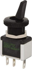 GC/Waldom - SPDT Miniature On-On Toggle Switch - Quick Connect Terminal & Solder Lug Terminal, Paddle Handle Actuator, 125 VAC at 6 A & 250 VAC at 3 A - USA Tool & Supply