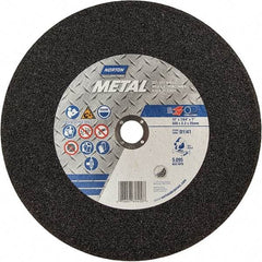Norton - 12" 36 Grit Aluminum Oxide Cutoff Wheel - 7/64" Thick, 1" Arbor, 5,095 Max RPM, Use with Chop Saws - USA Tool & Supply