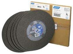 Norton - 14" 36 Grit Aluminum Oxide Cutoff Wheel - 7/64" Thick, 1" Arbor, 4,365 Max RPM, Use with Chop Saws - USA Tool & Supply