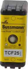 Cooper Bussmann - 300 VDC, 600 VAC, 25 Amp, Time Delay General Purpose Fuse - Plug-in Mount, 1-7/8" OAL, 100 at DC, 200 (CSA RMS), 300 (UL RMS) kA Rating - USA Tool & Supply